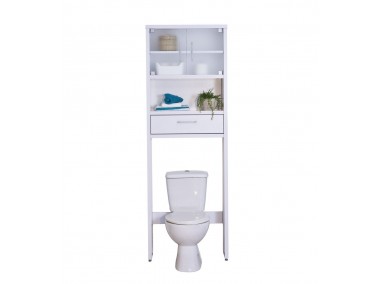 cabinet over white toilet