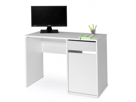 Burgos Desk With Drawer And Door Width, White Desk 100cm Wide With Drawers And Shelves