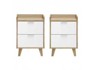 Bedside tables Nordic Serie 2169 (2 units) with 2 drawers