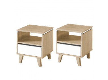 Bedside tables Nordic Serie 2166 (2 units) with 1 drawer