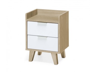 Bedside table Nordic Serie 2168 (1 unit) with 2 drawers