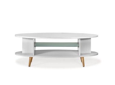 Ovaler Tisch mit Glasablage 1300 2475