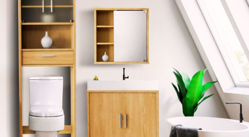 Muebles y carritos prácticos para ganar espacio de almacenaje en tu cuarto  de baño